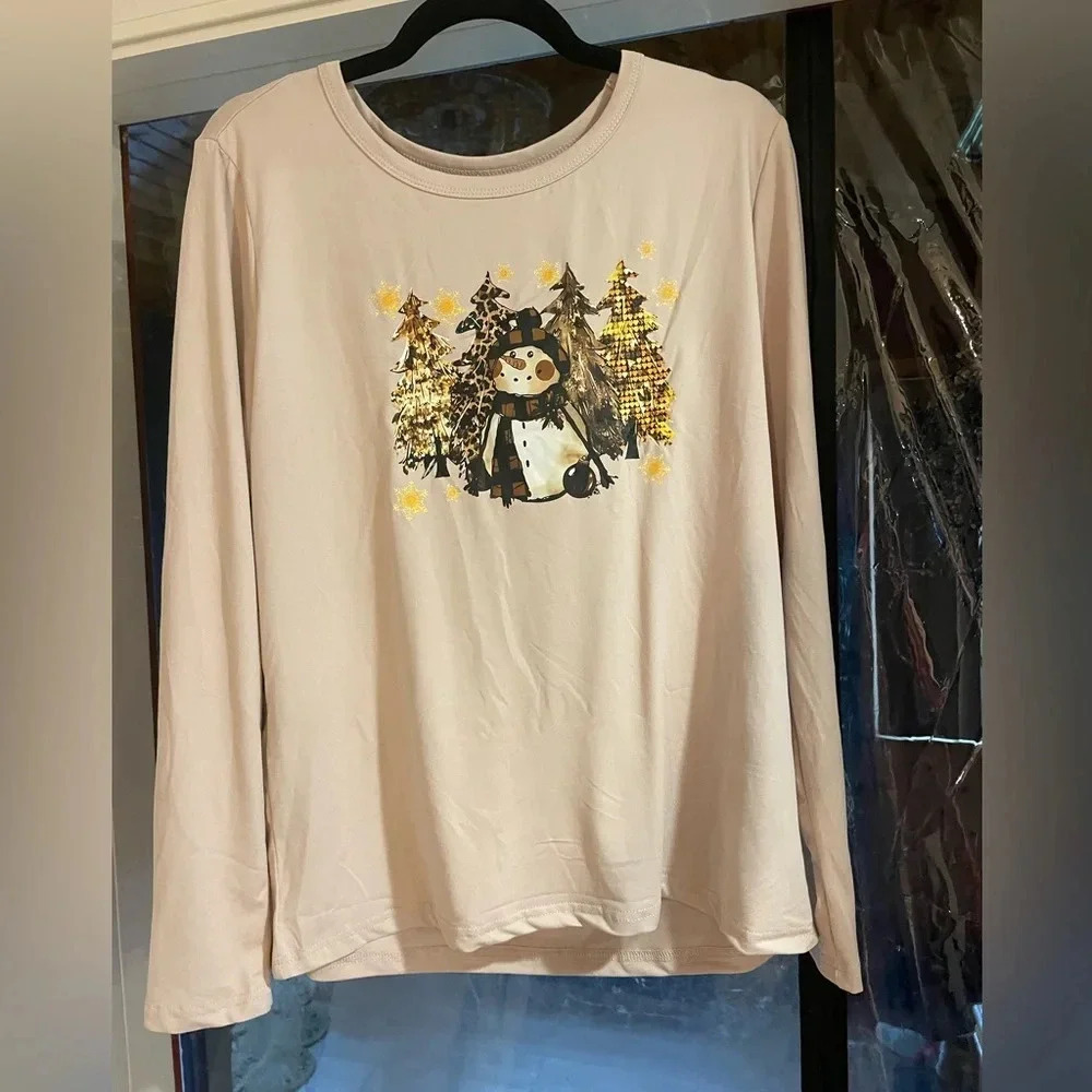 - Christmas Top, Woman’s Long Sleeve, Sz Lg, New